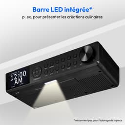 MEDION P66750 Keuken onderbouwradio (DAB+ keukenradio, PLL FM radio, dimbaar TFT kleurendisplay, kookwekker, Bluetooth, LED strip, incl. bevestigingsmateriaal) zwart — thumbnail 4