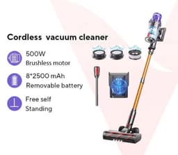 Hennova Steelstofzuiger - Steelstofzuiger draadloos - Vacuum cleaner - Verwijderbare accu - Zonder zak - Slimme LED functies - 50 Kpa zuigkracht - 500W - Zwart — thumbnail 5