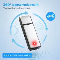 Nuvance Afluisterapparatuur - 16 Gb - Usb Stick Afluisterapparaat - Voice Recorder Digitaal - Spy Recorder - Dictafoon - Afluisteren & Opnemen — thumbnail 4