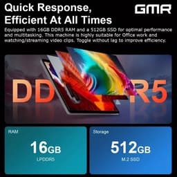 GMR - Windows 11 Tablet - 16inch - Touchscreen - Toetsenbord / Cover - Intel - 16GB RAM - 512GB SSD - Ideaal voor Thuis, Kantoor en Studie — thumbnail 5