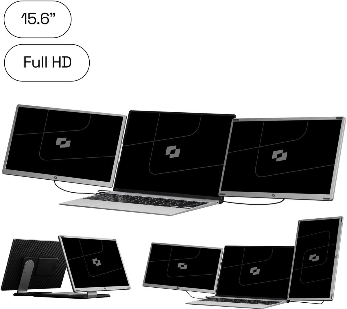 Screenmate® Infinity Portable Monitor 15,6” - Draagbare Monitor met Beschermhoes - Extra Scherm Laptop - Draagbaar Beeldscherm - Grijs — afbeelding 1