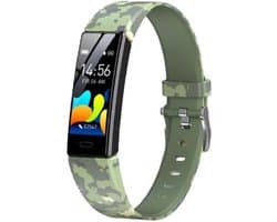 West Watches Model Wood Activity Tracker Stappenteller - Smartband - Sporthorloge Tieners/Kinderen -Camouflage Groen