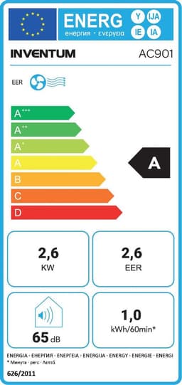 Inventum AC901 Mobiele Airco - 9000 BTU Airconditioning - 3-in-1 - Koelen, Ventilator, Ontvochtiger - Tot 80 m3 - Afdichtingskit - Wit — thumbnail 2