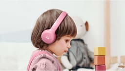 Muse M-215BTP - Draadloze bluetooth stereo hoofdtelefoon voor kinderen, roze — thumbnail 3