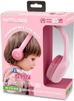 Muse M-215BTP - Draadloze bluetooth stereo hoofdtelefoon voor kinderen, roze — thumbnail 4