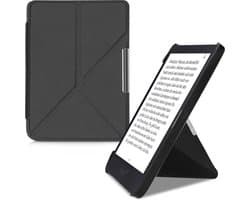 kwmobile e-reader hoesje geschikt voor Tolino Shine 3 hoes - Ereader flip case met standaard - E reader cover van kunstleer - In zwart