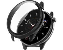 Strap-it Hard case hoesje met glasplaatje - geschikt voor de Amazfit GTR Mini - zwart