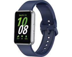 Strap-it Smartwatch siliconen bandje met gesp - geschikt voor Samsung Galaxy Fit 3 (donkerblauw)