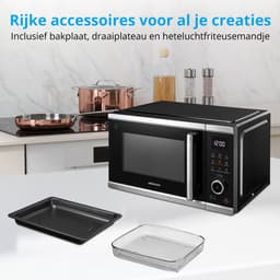 MEDION Magnetron met heteluchtfriteuse (3 in 1, 25 liter, 1500 watt hetelucht, 900 watt magnetron, 9 automatische programma's, popcornknop, ontdooifunctie, LED-display, MD11499) — thumbnail 10