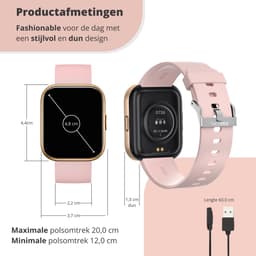 Nexvex® Elite Smartwatch voor Dames - Sporthorloge met Hartslagmeter - Bloeddrukmeter - Stappenteller - Sport Horloge met Belfunctie - Smart Watch Saturatiemeter - Zaklamp - Yoga - Bluetooth Activity Tracker - Android/iOS - 2.0 Inch - Rosé — thumbnail 3