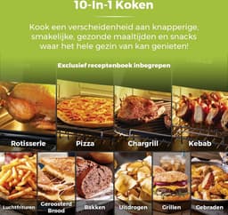 Digitale Airfryer 10in1 - Snelle Air Circulatie - Heteluchtfriteuse 2000W - 99% Minder Vet - Hele Lucht Oven 11L - Incl. Accessoires — thumbnail 2