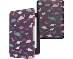 kwmobile e-reader hoesje geschikt voor Amazon Kindle Paperwhite hoes - E reader flip case met magnetische sluiting - Ereader cover - Tropische jungle design in poederroze / geel / groen
