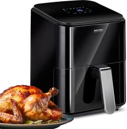 MPM - Airfryer 4,5 Liter Heteluchtoven - Digitaal LED-Display - 1400W Hetelucht Friteuse - Zwart — thumbnail 2
