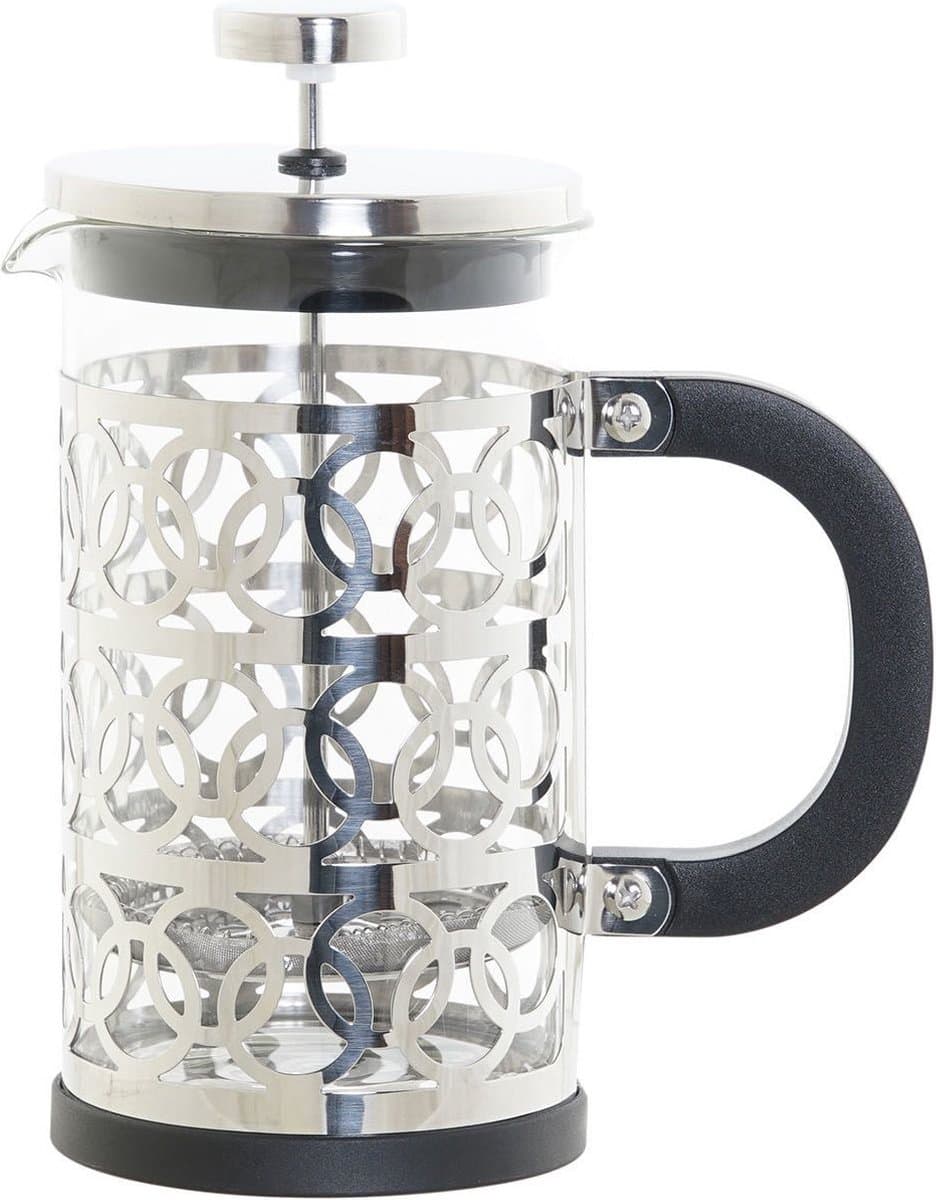 Cafetiere French Press koffiezetter zwart met inox 600 ml - Koffiezetapparaat voor verse koffie — afbeelding 1