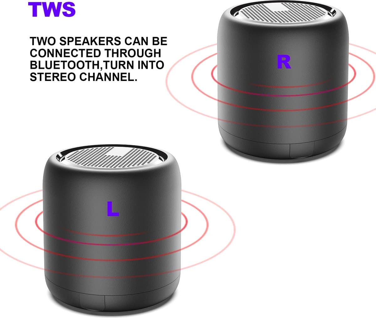 Set van Mini Waterdicht Wireless Bluetooth Speaker Dubbele Draadloze Luidspreker F11 Waterdicht & TWS-stereokoppeling & Subwoofer & Spraakoproepfunctie & Type-C Snelladen, Waterproof Wireless Speaker 24 Uur accu Verjaardag-Cadeau-Muziek — afbeelding 1