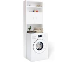 Casaria Wasmachine Kastje - 2 deuren 185x63x20cm - wit