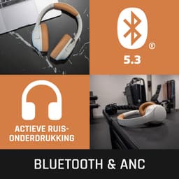 Lenco HPB-830GY - Draadloze over-ear Koptelefoon met Noise Cancelling - Grijs — thumbnail 3