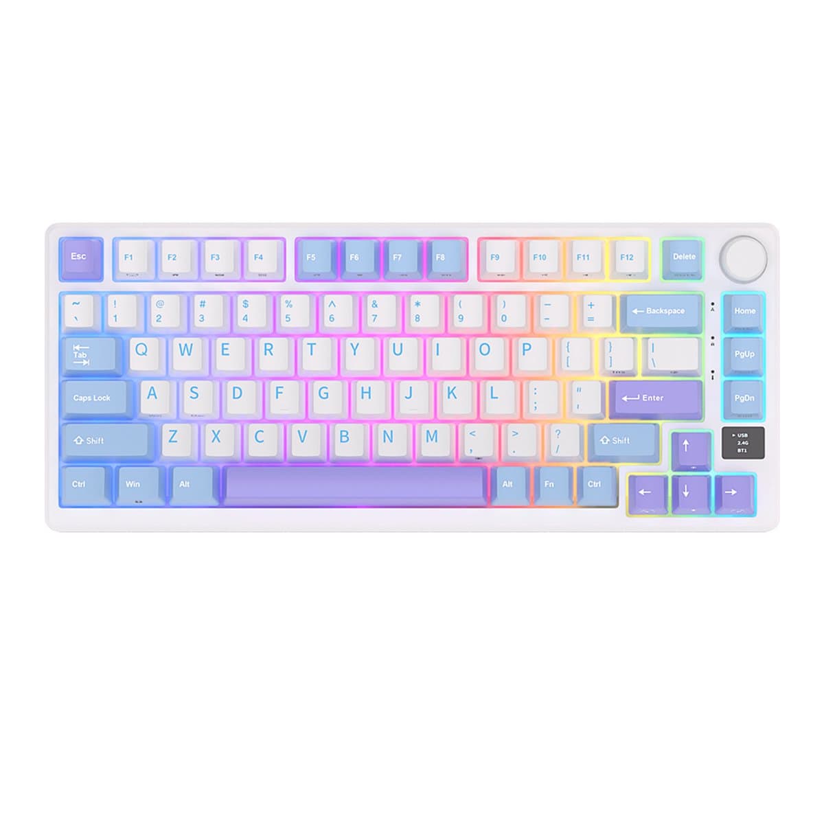 Royal Kludge RKM75 - Mechanisch Gaming Toetsenbord - Gaming Keyboard - Draadloos - Met Display - RGB - Silver Switches — afbeelding 1
