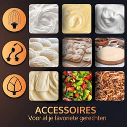 JAP Appliances Mastermix - Keukenmachine (1000W) - Keukenrobot met 6 snelheden en pulse-functie - Keukenmixer met (5.7) liter mengkom - Inclusief pannenlikker - Aluminium behuizing - Mat zwart — thumbnail 4