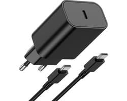 30W Snellader USB C met Nylon Gevlochten Kabel 2M - Super Fast Charging 2.0 - Power Delivery 3.0 - Geschikt voor S24,S23,S22,S21,Fold,Flip,A54,A55