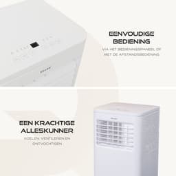 BRASQ 3-in-1 Mobiele airco met Raamafdichtingskit - Met afstandsbediening – Geschikt voor Slaapkamer - Woonkamer - Kantoor - Aircooler tot 16m2 - 9000 BTU – Wit — thumbnail 7