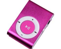 Mini MP3 speler met in-ear koptelefoon Roze