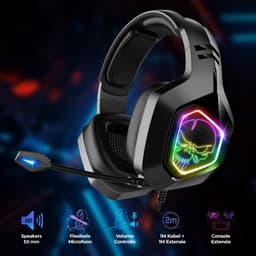 Spirit of Gamer Headset – Gaming Headset – Met Microfoon – Geschikt voor Ps4/Ps5/Xbox/Pc/Nintendo Switch - Buigbare Microfoon – Kabellengte 1.20m – Zwart — thumbnail 3