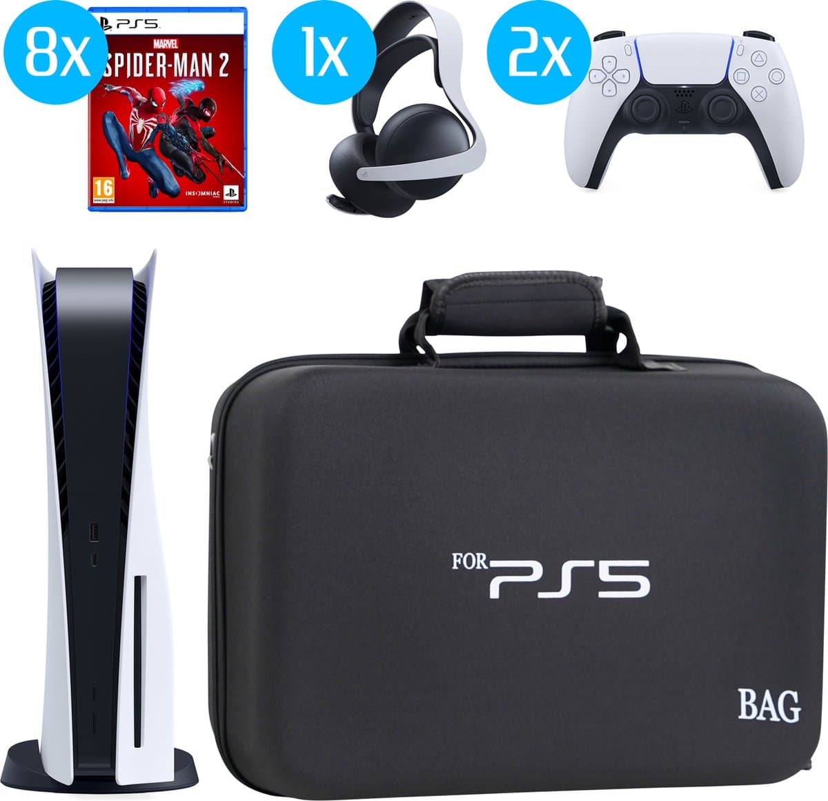 K&G Luxe PS5 Case - PS5 Tas - PS5 Koffer - Opbergtas - Multifunctioneel - Waterdicht - Accessoires geschikt voor Playstation 5 - Reiskoffer - Zwart — afbeelding 1