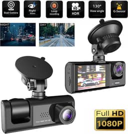 Q-time Dashcam 3 in 1 - Voor en Achter Camera - Bewegingsdetectie en Parkeerstand - G-Sensor - Full HD - 170° Groothoeklens - Loop Recording — thumbnail 1