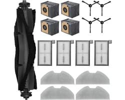 Geschikt voor accessoires voor eufy robotstofzuiger de Eufy Clean X8 Pro - 17-stuks - hoofdborstel - zijborstel - wasbaar filter - doeken - stofzak
