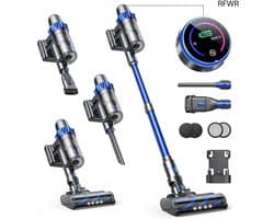 RFWR® Draadloze Stofzuiger 55 minuten Looptijd 450 W 38 kPa Krachtige Stofzuiger voor Dierenharen Tapijt Harde Vloeren