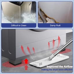 4-delige anti-vibratie pads voor wasmachines om te voorkomen dat de wasmachine en droger bewegen, om geluids- en trillingsoverdracht te voorkomen, anti-vibratie stabilisator steunvoeten (toename van 1,8 inch) — thumbnail 3