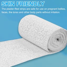Plaster Bandage - Pack of 6 - 7.5 x 270 cm - Baby Belly Pregnant Gift - Plaster Print - Roll for Crafts - Model Making - Quick-Drying - Wit — thumbnail 4