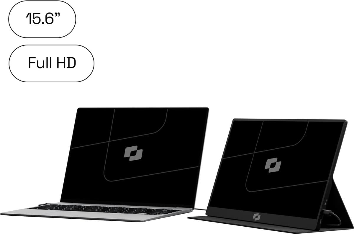 Screenmate® Lite Portable Monitor 15,6” - Draagbare Monitor met Beschermhoes - Extra Scherm Laptop - Draagbaar Beeldscherm - Zwart — afbeelding 1