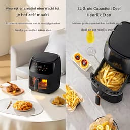 Oven - Grill rooster - Bakplaat - Airfryer - Voor Multifuntioneel Koken - 6-in-1 Elektrische Oven met Dubbele Lade - 1500W, Bakken, Braden & Stomen — thumbnail 7