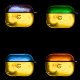 GlowsandGuards - Airpods 1/2 hoesje - Glow in the dark - Inclusief UV lampje om op te lichten - AirPods 1/2 case - Hét satisfying AirPods hoesje - AriPods 1/2 - Geel — thumbnail 4
