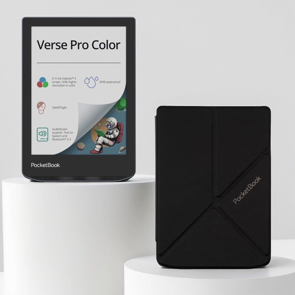 PocketBook Verse Pro Color - Stormy Sea + Zwart Origami PocketBook hoesje — afbeelding 1