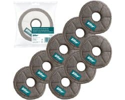 Sillar, set 8 dweilpads, microvezeldoek, geschikt voor Xiaomi S10 S20 X10 X20 L10 L20 X30 X40 X50, vervanging RMP7 / RMP8, herbruikbaar, diameter 13.5cm