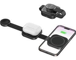 Blynk 3-in-1 Draadloos Oplaadstation – Opvouwbaar & Compact – 22.5W Snellader – Geschikt voor MagSafe, iPhone, AirPods & Apple Watch – Qi Oplader