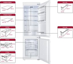 Inventum IKV1782S 178 cm inbouw koel-vriescombinatie - 242 liter - Koelkast met vriesvak 60 liter - 2 groentelades - Led-verlichting - Sleepdeur - Wit — thumbnail 8