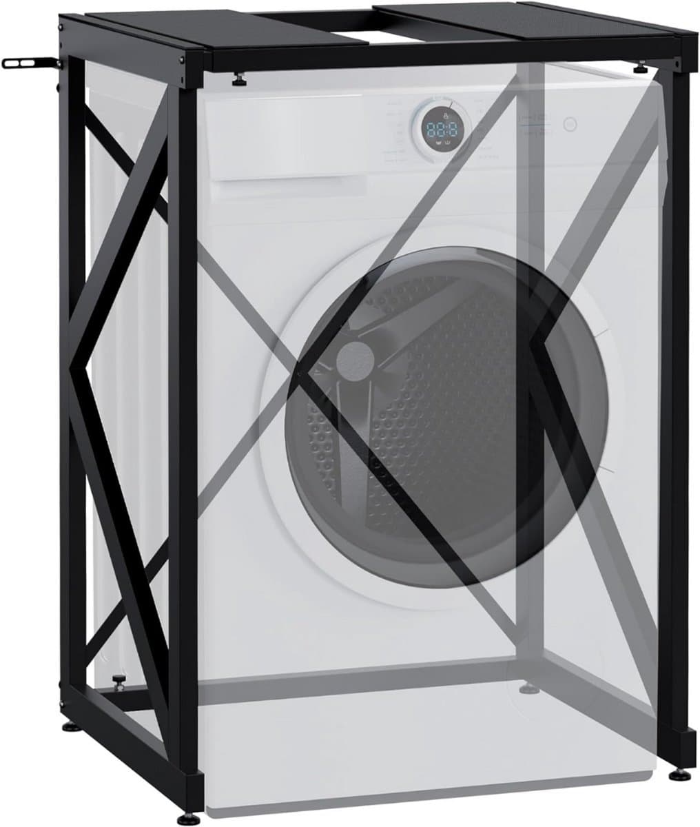 Wasmachine Ombouw - Opbouwmeubel - Kast Wasdroger - Meubel - Zwart — afbeelding 1