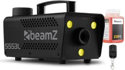 Rookmachine met LED’s - BeamZ S553L - Set met 250ml vloeistof - Voor Halloween - 3 RGB LED’s - 550W — thumbnail 1