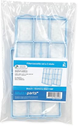 Multaparts® motor filter geschikt voor Bosch / Siemens - set van 2 stuks- | Filter in kunststof frame voor achter de stofzak | Afmetingen 15,4 x 10,7 x 1,5 cm | Alternatief voor 00608784 (608784), 00578863 (578863) en VZ01MSF — thumbnail 4