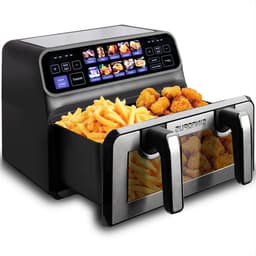 Digitale Airfryer XXL 10L Sinaopus 802 – Heteluchtfriteuse met Dubbele Mand en DualMand Onafhankelijke Snelle Opwarming – Voor Gezinnen – 10 Programma’s – Kijkvenster – Makkelijk te Reinigen – Capaciteit voor 6 Personen — thumbnail 1