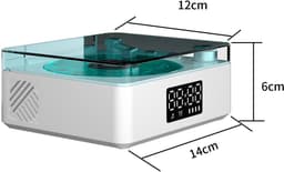 Platenspelers-vinyl lp-sfeerlamp-vinylplatenspeler - Bluetooth-luidspreker - 2025 Nieuwe draagbare retro vinylplatenluidspreker - Verstelbaar licht en tijd - Geschikt voor slaapkamer, feest, wit — thumbnail 2
