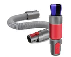 Verlengslang Geschikt voor Dyson Steelstofzuiger V15, V11, V10, V8 & V7 - Stofzuiger accessoires - Krasvrije stofborstel en Verlenging flexibele slang - Mondstuk - Stofzuigeraccessoires - Grijs