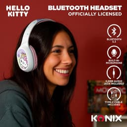 Hello Kitty - draadloze over-ear koptelefoon - 30 uur speeltijd - microfoon - bluetooth 5.3 - verstelbaar — thumbnail 2