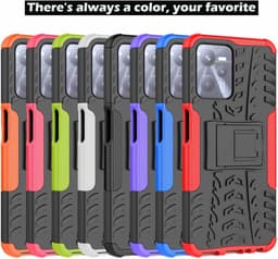 Robuuste Shell Hoesje voor smartphones in Groen - Dubbellaags Armor Cover voor optimale bescherming - Anti-kras PC en Schokbestendig TPU materiaal - Inclusief Opvouwbare Houder voor extra gemak — thumbnail 2