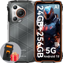 Blackview BL7000 - AI Robuuste Smartphone - 5G - 24GB RAM - 256GB ROM - Met Leren Hoesje - 6.78 inch 120Hz - Robuuste Telefoon - IP68 Waterdicht - Nachtzicht - Android 15 - NFC - GPS - Oranje — thumbnail 1