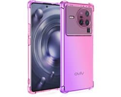 Allecto Plus - Dun Roze Paars Hoesje voor Smartphone - Anti Smudge - Schokbestendig - Beschermhoesje - Siliconen - Gradient Kleur - Transparant